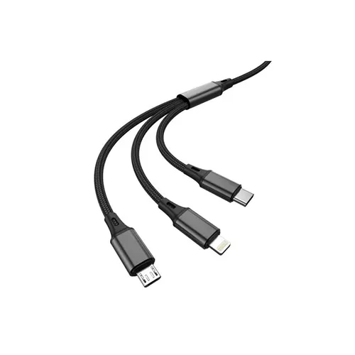 Aspor AC-23 Aluminum Alloy 3-in-1 Charging Cable
