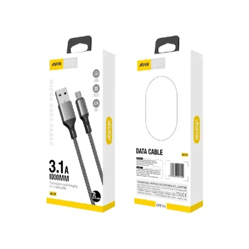 Aspor AC-25 3.1A Fast Charge Micro USB Data & Charging 1M