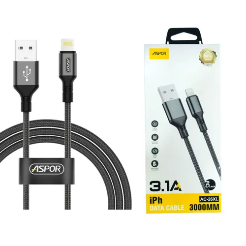 Aspor AC-26XL USB to Lightning Cable 3m