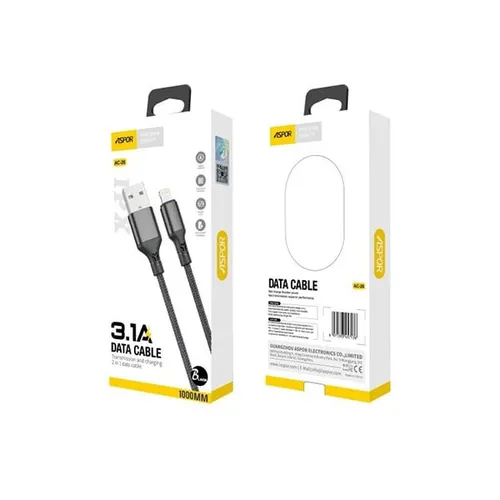 Aspor AC26 3.1A Fast Charging USB to Lightning Cable