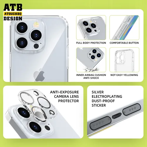 Atouchbo 6 in 1 Anti Shock Suit 360 Full Body Protection Case for iPhone 14 Pro