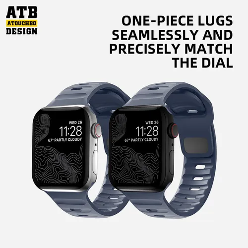 Atouchbo T-Buckle Sport Series Silicone Strap for Apple Watch
