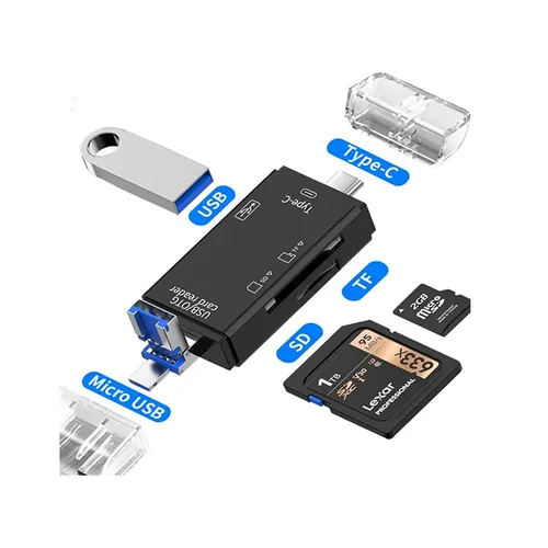 ATUD-05 6 in 1 Type-C + USB + Micro USB OTG Memory Card Reader