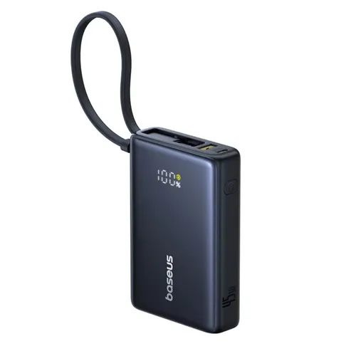 Baseus 10000mAh 45w Digital Display Powerbank With Built In USB-C Cable Cosmic Black - P10076803123-00