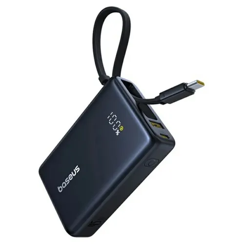 Baseus 10000mAh 45w Digital Display Powerbank With Built In USB-C Cable Cosmic Black - P10076803123-00