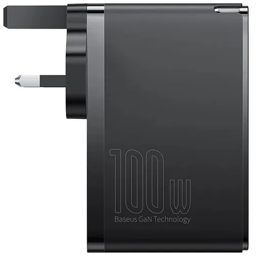 Baseus 100W GaN5 Pro 2C+2U UK Pin Fast Charger with Type-C to Type-C 100W Cable