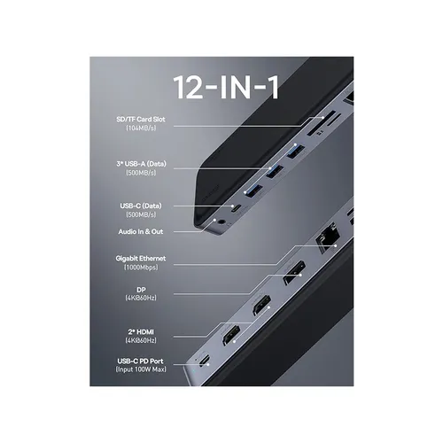 Baseus 11 in 1 USB-C Triple Display Docking Station