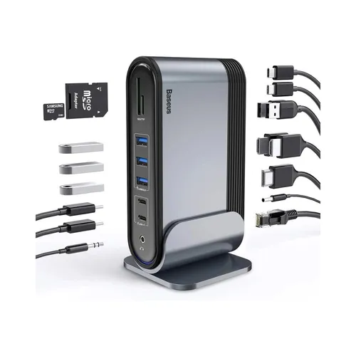 Baseus 17 Port Working Station Three-Screen Multifunctional Type-C Hub Adapter