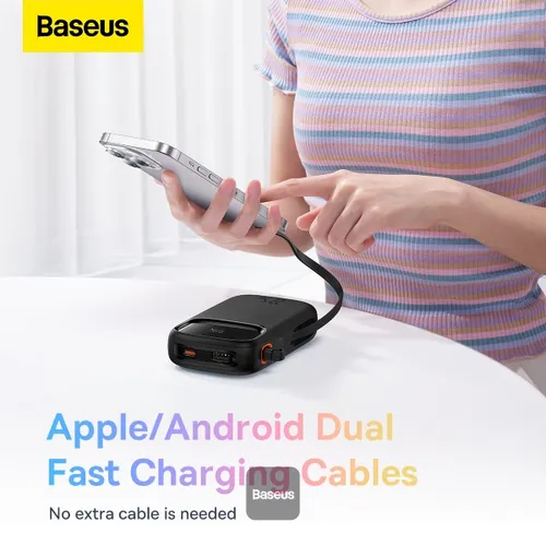 Baseus 20000mAh 22.5W Qpow2 Dual-Cable Digital Display Fast Charge Power Bank