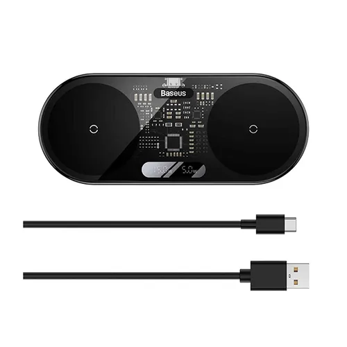 Baseus 20W Digital LED Display 2 in 1 Wireless Charger