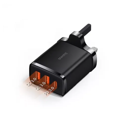 Baseus 30W Compact Fast Charger 2USB+Type-C Multi-Port Wall Charger UK Plug