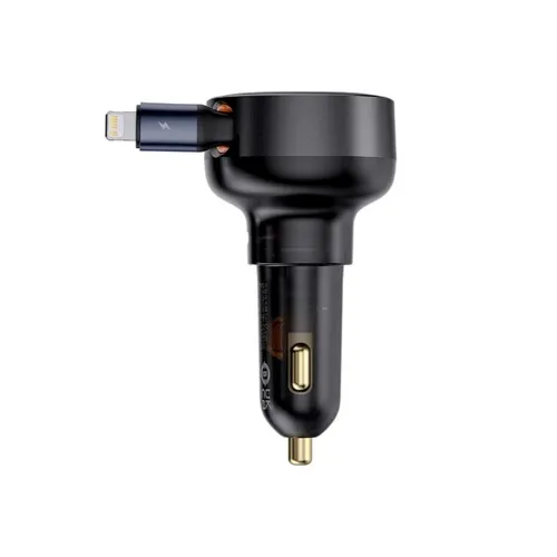 Baseus 55W Enjoyment Pro Car Charger C+Retractable with Lightning Cable