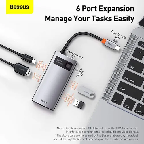 Baseus 6-in-1 Type-C HUB Star Joy Series Multifunctional Docking Station