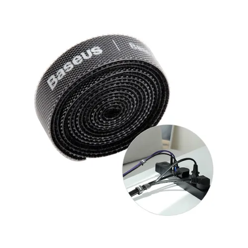 Baseus ACMGT-E01 Rainbow Circle hook and loop Straps 1m – Black
