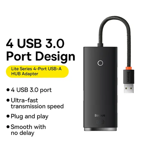 Baseus Airjoy Lite Series USB 3.0 x 4-Port USB Hub Adapter
