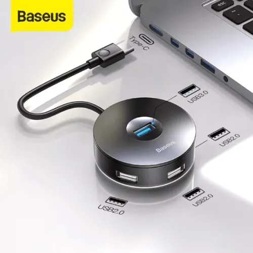 Baseus Airjoy Round Box Type-C to USB 3.0 x 1 + USB 2.0 x 3 Hub Adapter