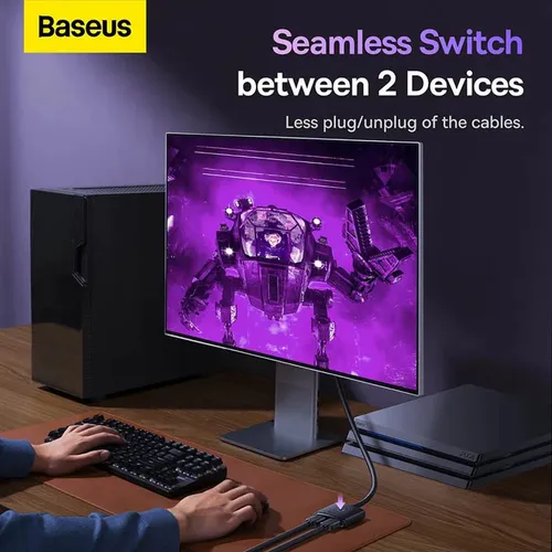 Baseus AirJoy Series 2-in-1 Bidirectional HDMI Switch with 1M HDMI Cable