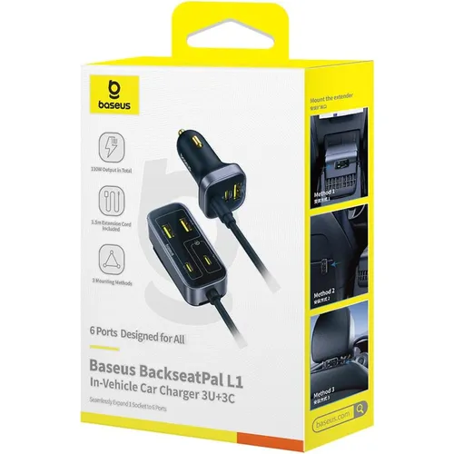 Baseus BackseatPal L1 110W 3 USB-A + 3 USB-C In-Vehicle Car Charger