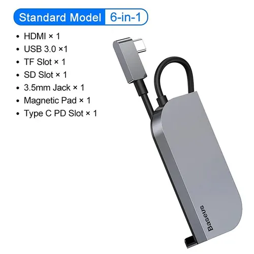Baseus Bolt 6-in-1 Multifunctional Type-C Hub