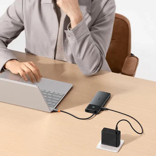 Baseus BS-OH083 Metal Gleam Series II 10-in-1 USB-A3.2*1 + USB-A2.0*2 + HDMI*2 + PD 100W(Input)*1 + USB-C 3.2*1 + RJ45*1 + SD*1 + TF*1 USB-C Hub Adapter