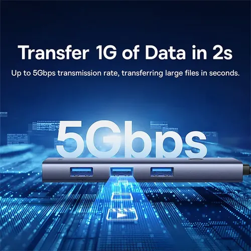 Baseus BS-OH159 UltraJoy Series 7 Port USB3.0*3 + HDMI*1 + PD 100W*1 + SD*1 + TF*1 USB-C Hub Adapter