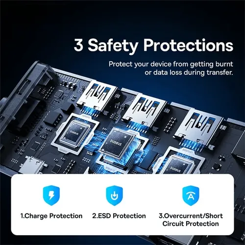 Baseus BS-OH159 UltraJoy Series 7 Port USB3.0*3 + HDMI*1 + PD 100W*1 + SD*1 + TF*1 USB-C Hub Adapter