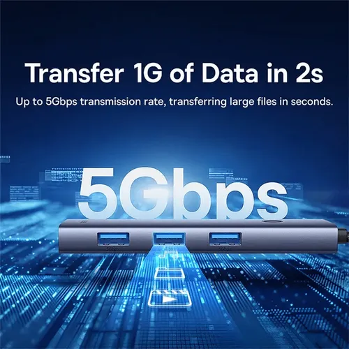 Baseus BS-OH159 UltraJoy Series 7 Port USB3.0*3 + HDMI*1 + PD 100W*1 + SD*1 + TF*1 USB-C Hub Adapter