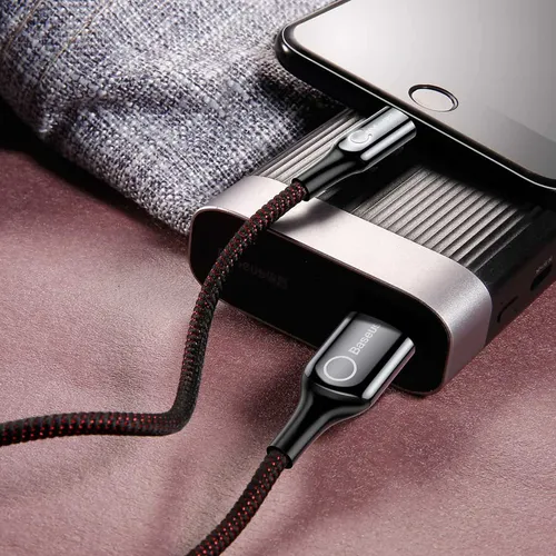 BASEUS C-Shaped Light Intelligent Power-Off USB To iPhone 2.4A 1M CALCD-01