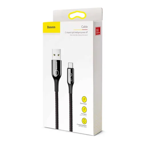 BASEUS C-Shaped Light Intelligent Power-Off USB To Type-C 3A 1M CATCD-01