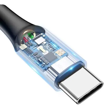 BASEUS C-Shaped Light Intelligent Power-Off USB To Type-C 3A 1M CATCD-01