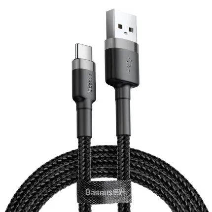 Baseus Cafule 1M Cable USB For Type-C 3A-Gray+Black
