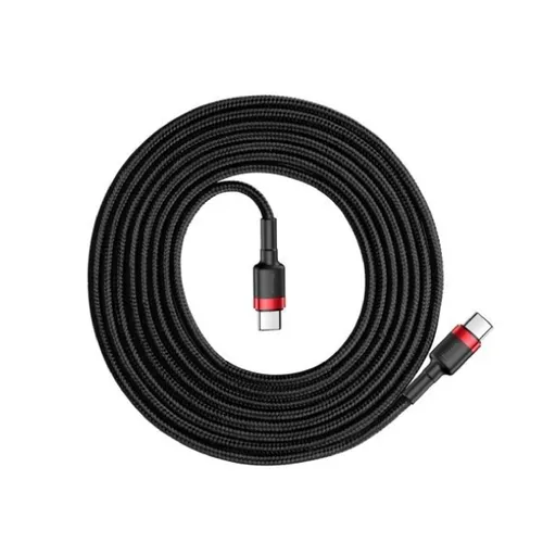 Baseus Cafule Cable Durable Nylon Cable USB-C PD / USB-C PD PD2.0 60W 20V 3A QC3.0 2M Black-Red- CATKLF-H91