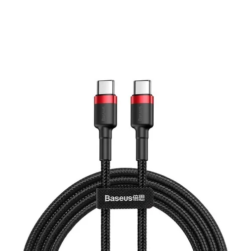 Baseus Cafule Cable Durable Nylon Cable USB-C PD / USB-C PD PD2.0 60W 20V 3A QC3.0 2M Black-Red- CATKLF-H91