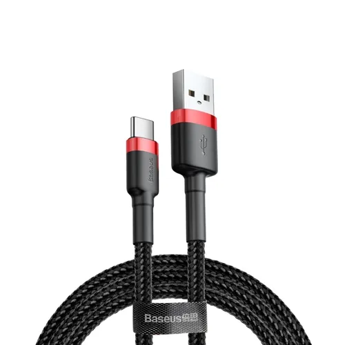 Baseus Cafule Cable Durable Nylon Cable USB / USB-C QC3.0 2A 2M Black-Red (CATKLF-C91)