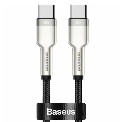 Baseus Cafule Series 1M Metal Data Cable Type-C to Type-C 100W Black