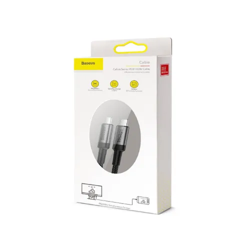 Baseus Cafule series cable Type-C PD3.1 Gen2 100W 20V 5A 1m Gray Black CATKLF-SG1