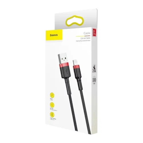 Baseus CALKLF-C19 Cafule USB Lightning Cable 1.5A 2m (Black+Red)