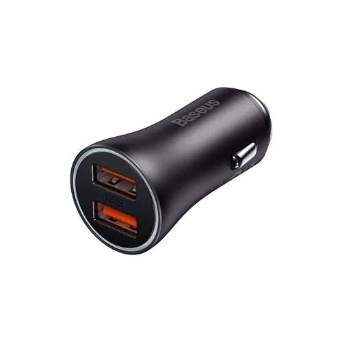 Baseus Car Charger Golden Contactor Max – 2XUSB – QC PD 60W (CGJM000013) Dark Grey