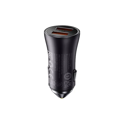 Baseus Car Charger Golden Contactor Max - 2XUSB - QC PD 60W (CGJM000013) Dark Grey