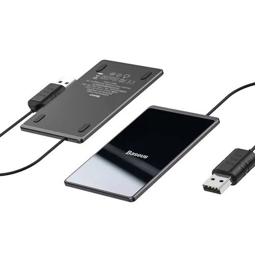 BASEUS Card Ultra Thin Wireless Charger 15W (With USB Cable 1M) Black WX01B-01