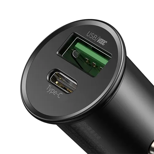 Baseus Circular Metal PPS 30W VOOC Quick Car Charger