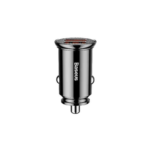 BASEUS CIRCULAR PLASTIC A+A 30W DUAL QC3.0QUICK CAR CHARGER(CCALL-YD01)-6m