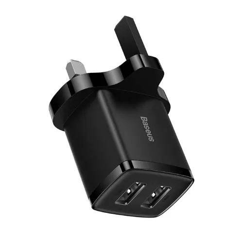 Baseus Compact 10.5W UK 2U USB Travel Charger