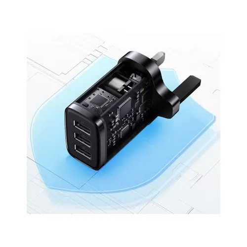 Baseus Compact 17W 3U Charger UK Black – CCXJ020301