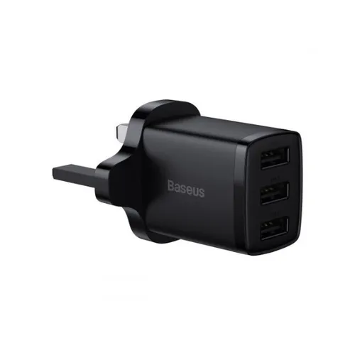 Baseus Compact 17W 3U Charger UK  Black – CCXJ020301