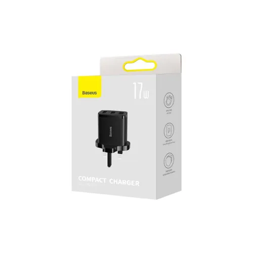 Baseus Compact 17W 3U Charger UK  Black – CCXJ020301