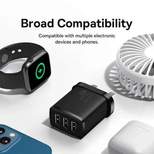 Baseus Compact 17W UK 3U USB Travel Charger