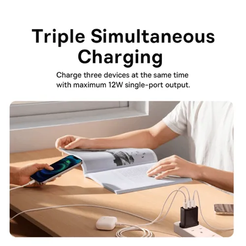 Baseus Compact 17W UK 3U USB Travel Charger