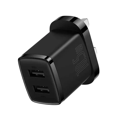 Baseus Compact 2U 10.5W UK 3 Pin Fast Charger