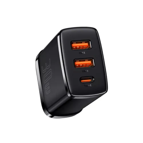 Baseus Compact 2U+C 30W UK 3 Pin Fast Charger